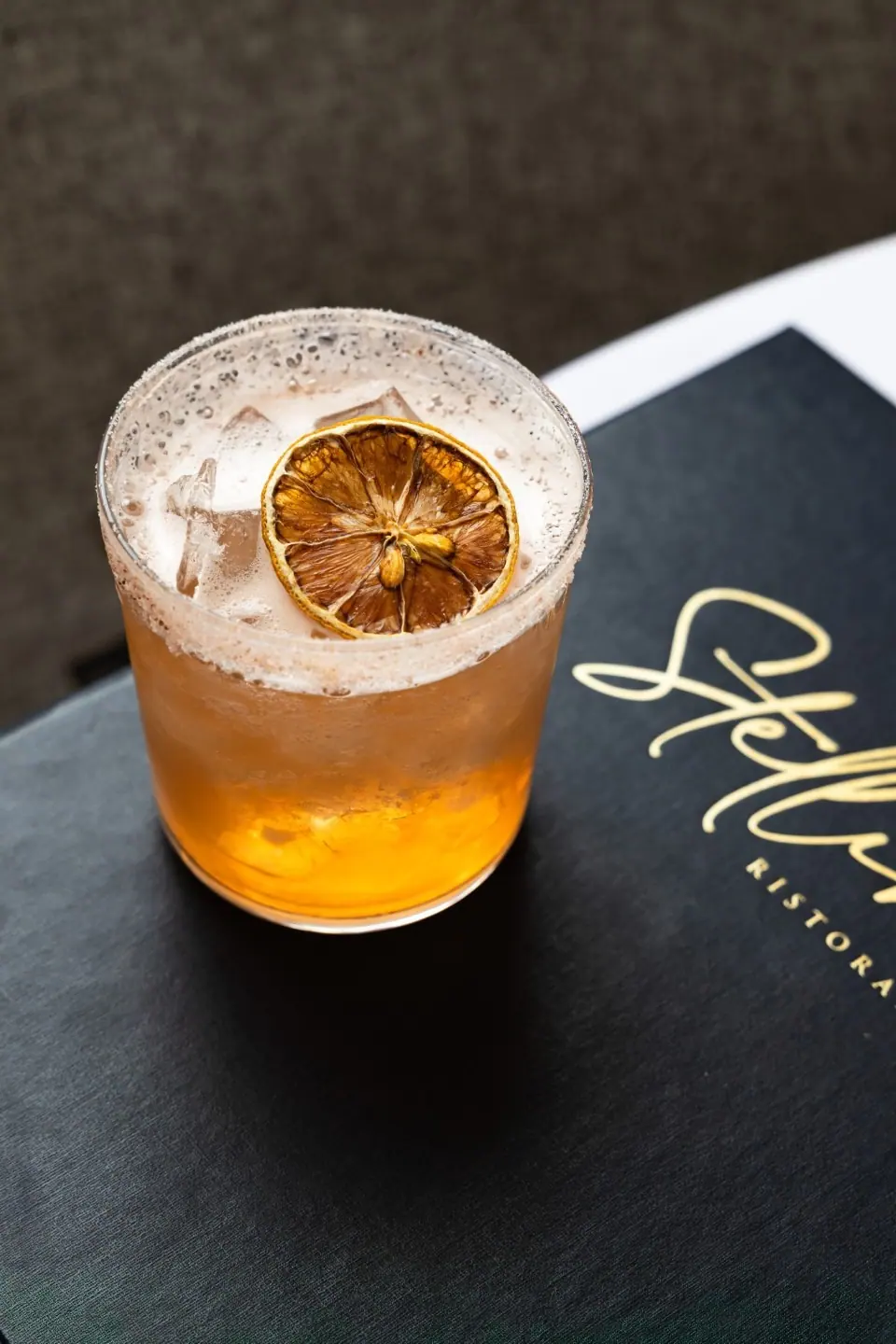 A signature cocktail at the bar